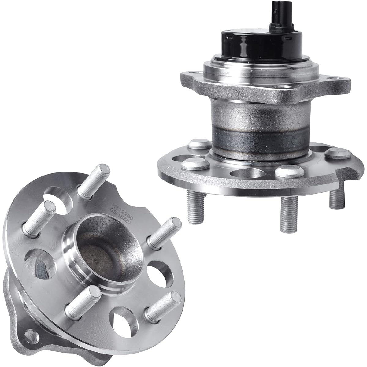 DETROIT AXLE -512280 pair (2) rear wheel hub and bearing assembly replacement 2004-2010 Toyota Siena FWD 5 Bolt ABS -Set of 2