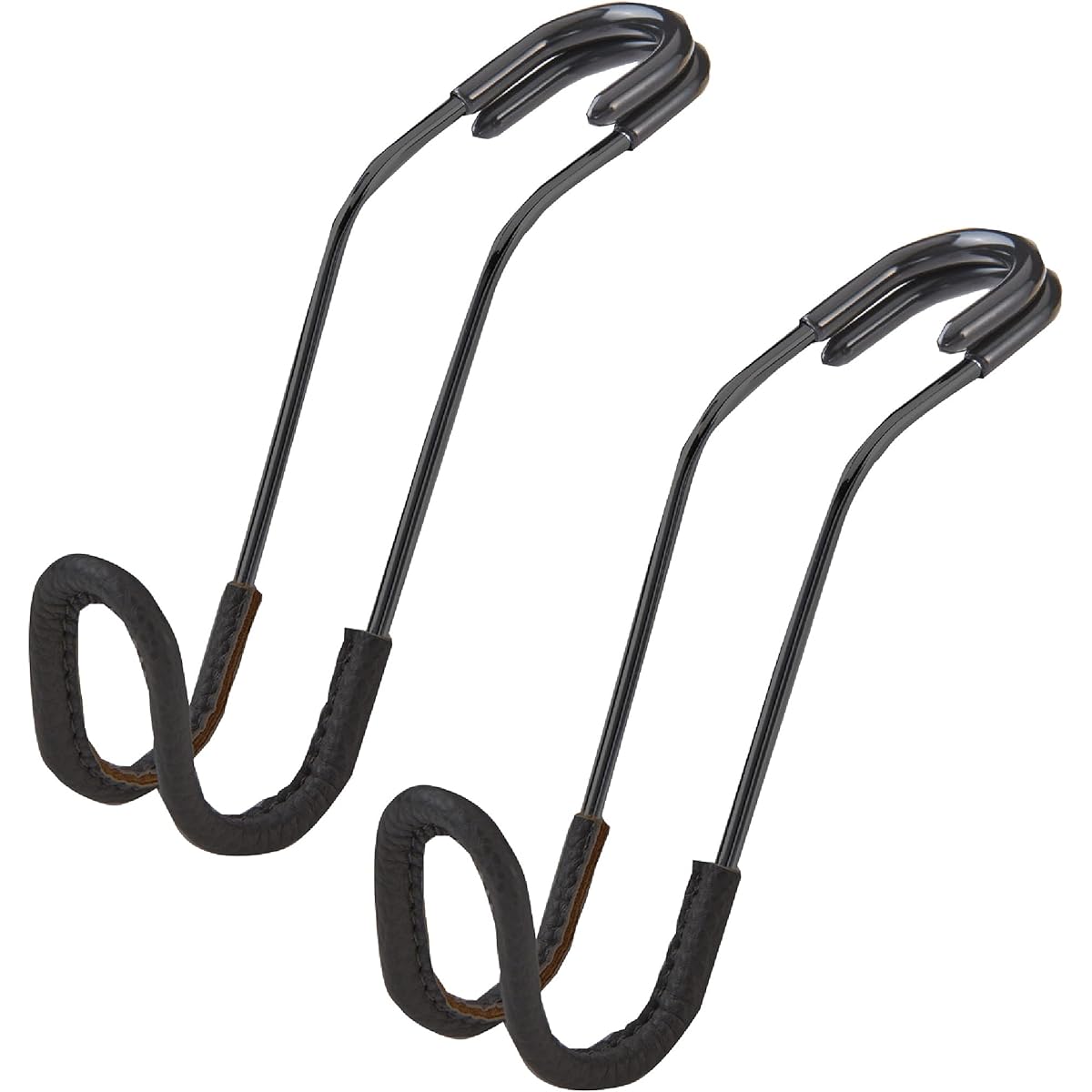 HIGH ROAD Metal Car Seat Headrest Hook Vegan Leather -Deflected Carbag Hook Large Wallet Strap For multiple bags Rurable and Safe Cushion Attachment Loop 40 Pounds -2 Packs