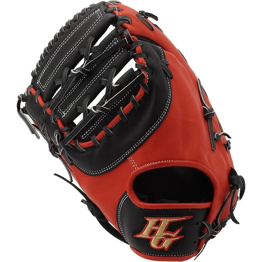 HI-GOLD Softball/Rubberball First Baseman/Catcher Mitt BASIC Customer BSG-965F Black x Red Orange First Mitt