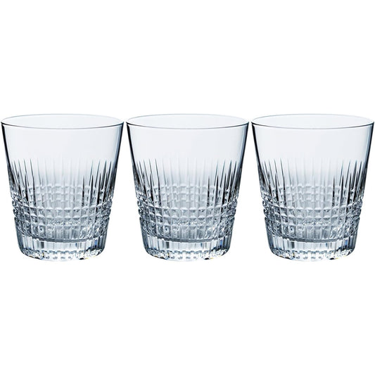 Toyo Sasaki Glass Rocks Glass Cut Glass 315ml 3 Pieces Durable Tempered Glass Shochu Glass Whiskey Glass Cup Stylish Made in Japan Unbreakable Dishwasher Safe Cup T-20113HS-C703