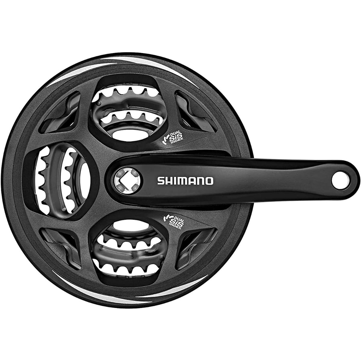 SHIMANO Front Chainwheel (MTB) FC-M311 Black 48-38-28T 170mm with Guard/Compatible BB Square Shaft 122.5mm (LL123) EFCM311C888CL ALTUS