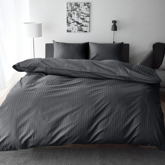 Sleep Tailor Made in Japan Duvet Cover, Semi-double, 100% Cotton, Satin Stripe, 315 Pieces of High-Density Fabric, Anti-mite, Luxury Hotel, Duvet Cover, Scandinavian, Stylish, Cotton, Throw Cover, Etoile (Semi-double, Titanium Gray) [ST]