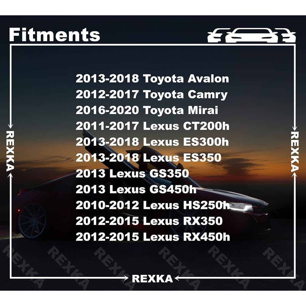 REXKA Front Ban Park Bow Cover Clip and Pin Retainer Fastener 5 Set Toyota Lexus 47749-50090 53879-30040 Camry Avalon CT200H ES300H ES350 GS350 RX450 RX450H HS250H HS250H