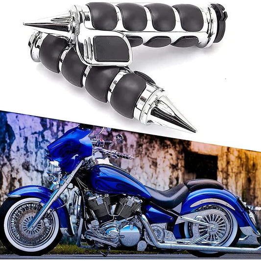 DREAMIZER 1 Inch Motorcycle Chrome Hand Grip Handlebar Cone Throttle Assist for Harley Touring Sportster XL883 XL1200 Chrome #2