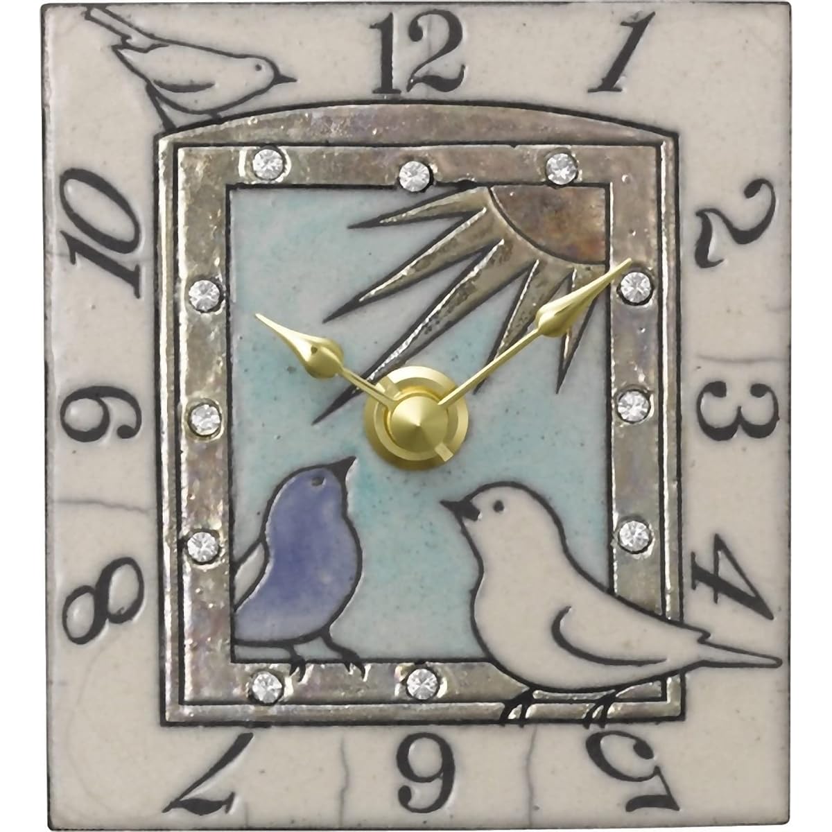 RHYTHM Wall Clock Blue 10.5x9.6x3.5cm Zaccarella Z909 Italian Pottery Frame Route Limited Model ZC909-004