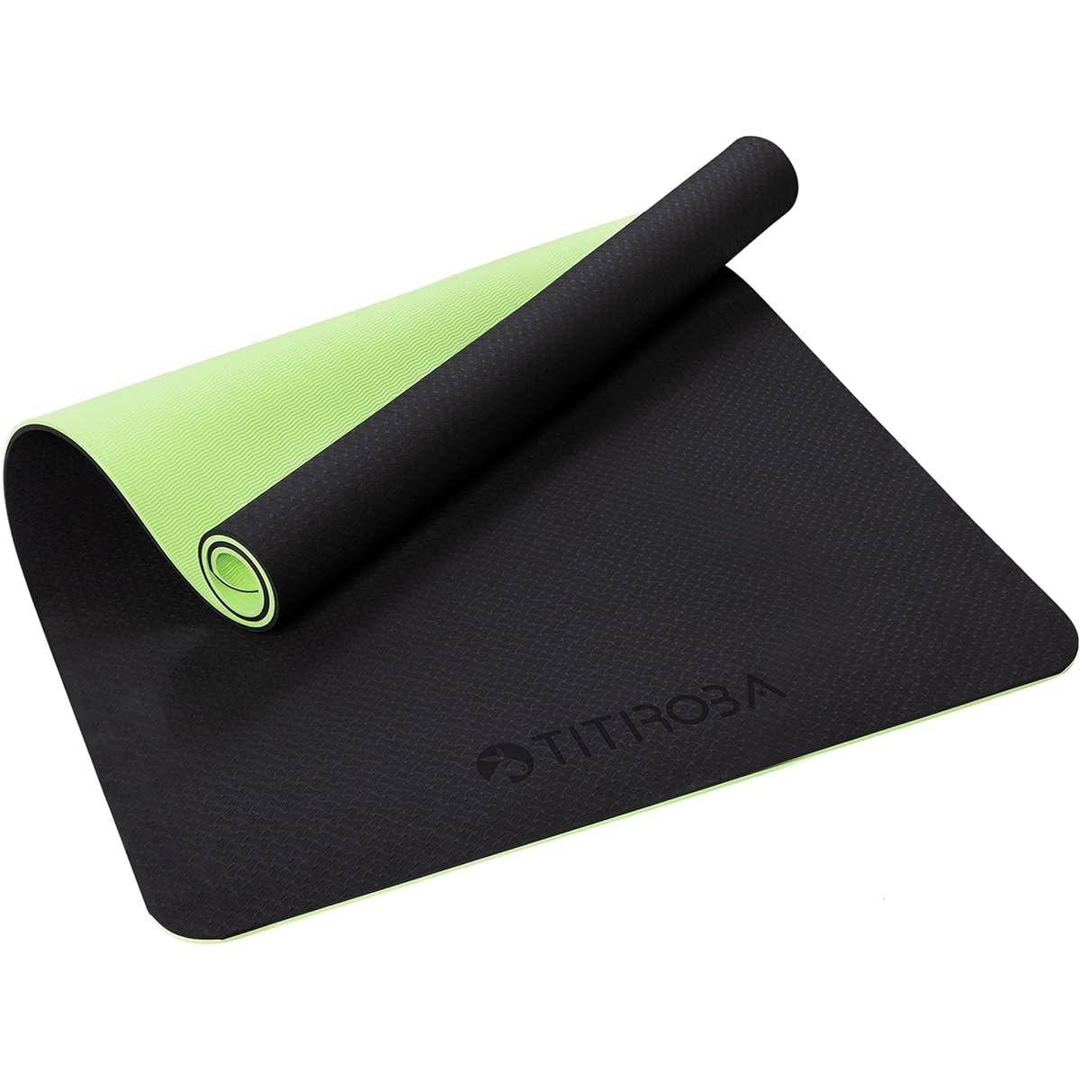 TITIROBA Training Mat Aero Bike Cycle Trainer Mat Muscle Training Exercise Room Runner Home Gym Bench Exercise Equipment Mat Soundproofing Shock Absorption 150 x 90 x 1cm Black x Green EC0005
