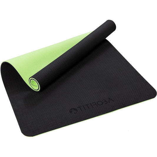 TITIROBA Training Mat Aero Bike Cycle Trainer Mat Muscle Training Exercise Room Runner Home Gym Bench Exercise Equipment Mat Soundproofing Shock Absorption 150 x 90 x 1cm Black x Green EC0005