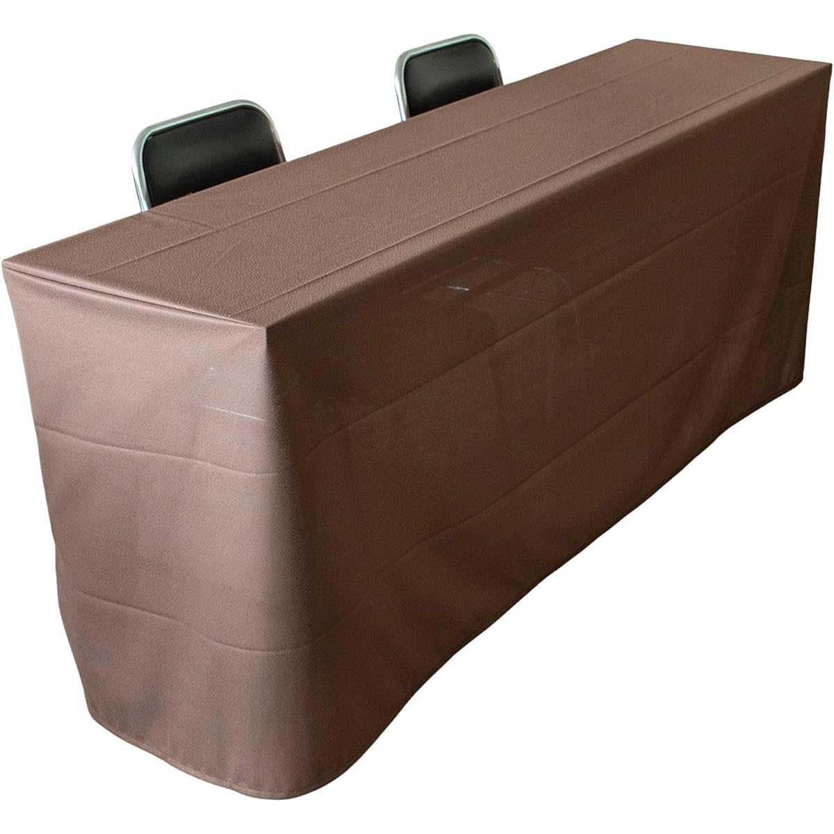 Tablecloth for long desk [Set of 2] (Made in Japan / 145 x 320cm / For box type) Water repellent treated (brown/plain) Conference table (also for events and exhibitions) Brown Rectangle