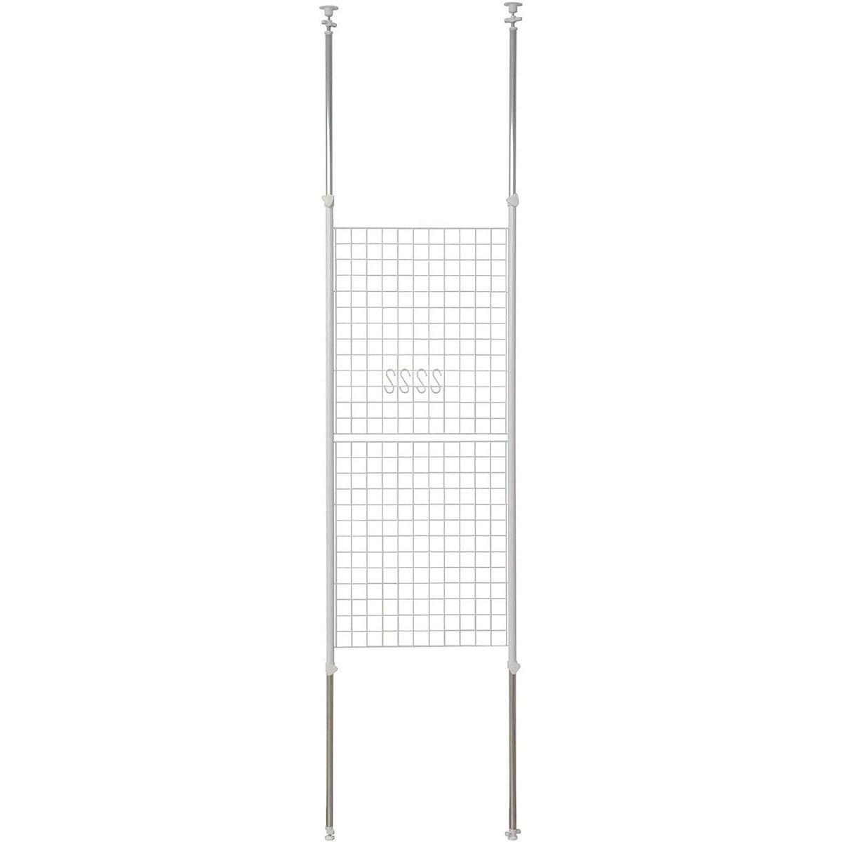 [Yamazen] Tension Partition (Wire Type) Width 60 x Depth 5 x Height 166.5-295.5 cm (4 hooks included) Wall Hanging Storage Wall Storage Ceiling Partition Assembly White SP-60(W)