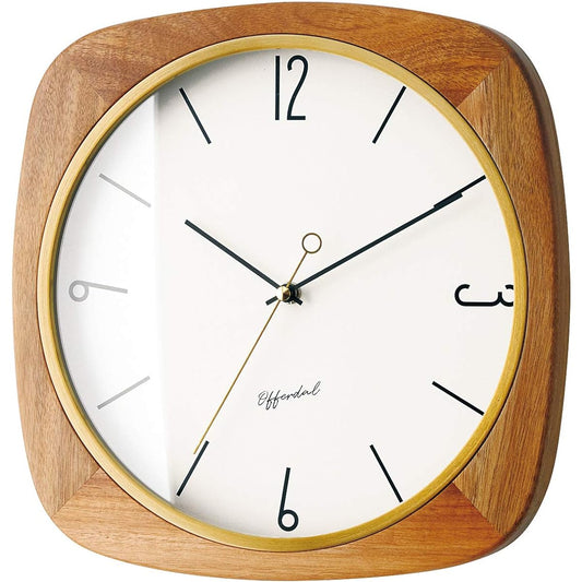 Interform Wall Clock Maurits CL-3932 Wood Gold 30.5cm Sweep Movement