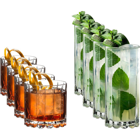 Riedel [Genuine] Glass Set of 8 Drink Specific Glassware Rock & Highball Set (8 pieces) 5417/57