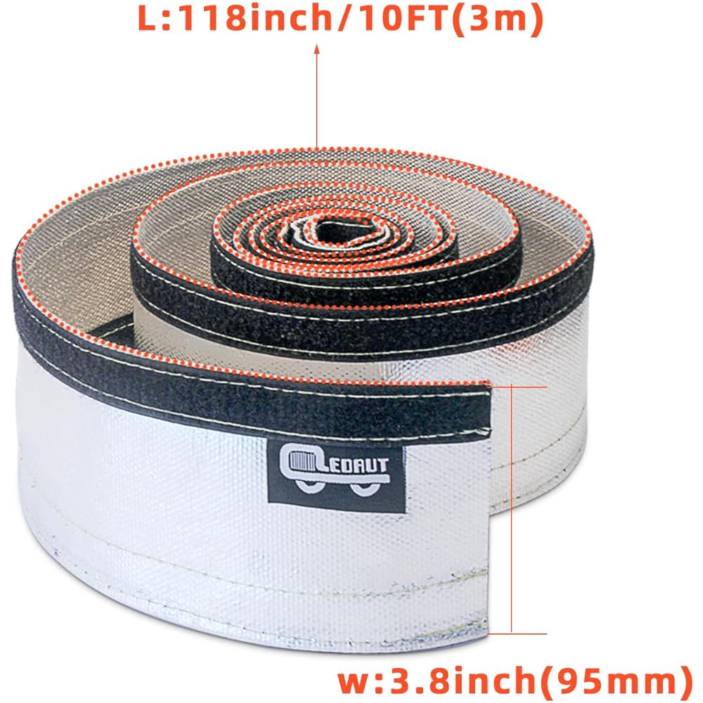 Heat Shroud Sleeve Aluminum Plating Sleeve Express Aluminum Plated Hose Silver Hose Hose Wire Protection Barrier Hook and Loop Clogger 3/4 inch I.D.X 10 Feat 1 inch I.D.X 10 Feet