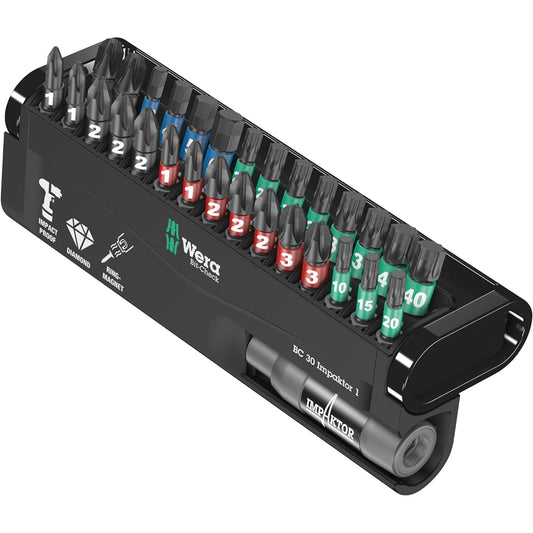 Wera 05057690001 | Bit Check 30 Impactor 1 Bit Set, 30 Pieces