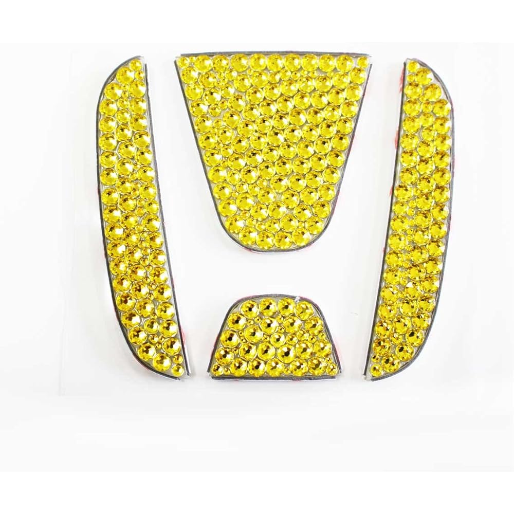 D.I Planning Made by Swarovski [Yellow for Front] Emblem Sticker Seal Honda N-BOX JF1 JF2 Step Wagon and Others Dress Up Accessory Parts