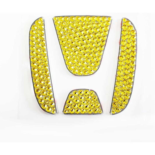 D.I Planning Made by Swarovski [Yellow for Front] Emblem Sticker Seal Honda N-BOX JF1 JF2 Step Wagon and Others Dress Up Accessory Parts