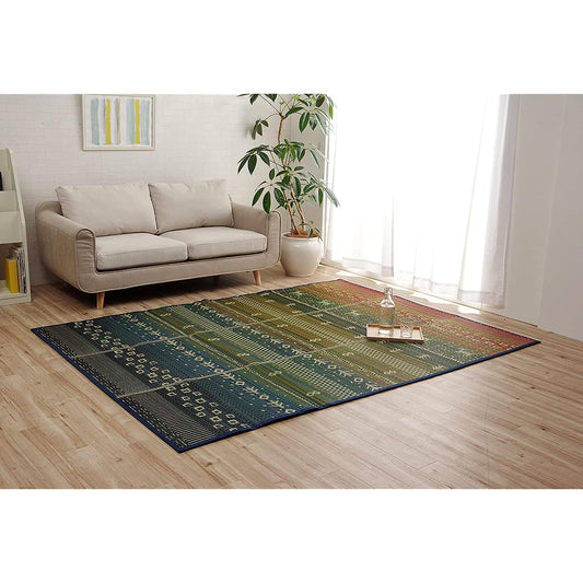 Ikehiko Corporation Igusa Rug Carpet Gabe FX Sara Antibacterial and Odor Resistant Non-woven Fabric Blue Approx. 180 x 240 cm #8482039