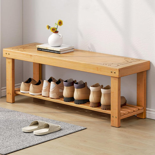 Fuyutu Entrance Bench, Made of Natural Bamboo, Entrance Stool, Entrance Stool, Entrance Chair, Width 50-90cm, Shoe Box, Shoe Rack, Slim, Space Saving, Easy to Assemble, Deodorizing, Lightweight, Breathable, Dehumidifying, Entrance, Indoor, Hallway, Bedro