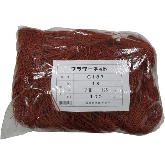 Tokyo Tobari Flower Net C Type 18cm square 7 stitches x 100m [Brown/400d x 24 strands] C187 522207