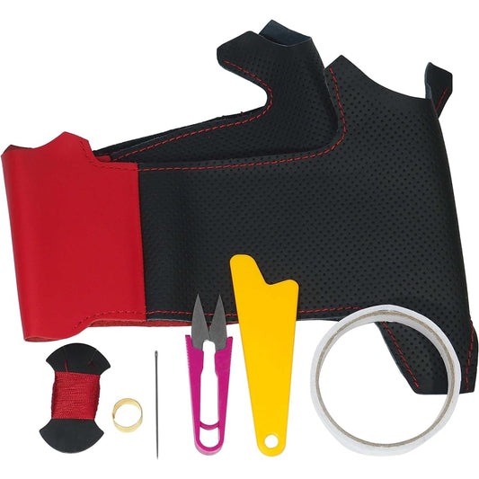 torikoro-re EX HONDA S660 Red Black Leather X Red Stitching 1H – 36 DIY Steering Genuine Leather w/Spool Replacement Kit 1bs1h36b2r1r