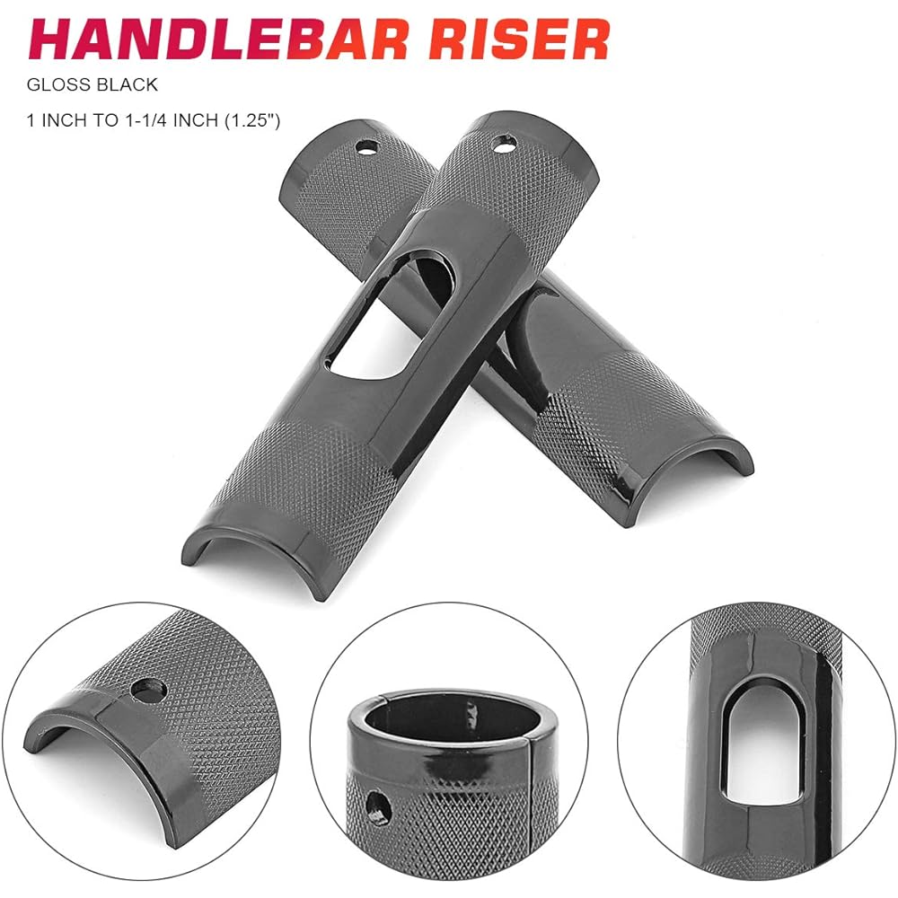 1-1/4 inch (1.25 inch) Gloss Black Bar Handle Bar Riser/Clamp Harley compatible
