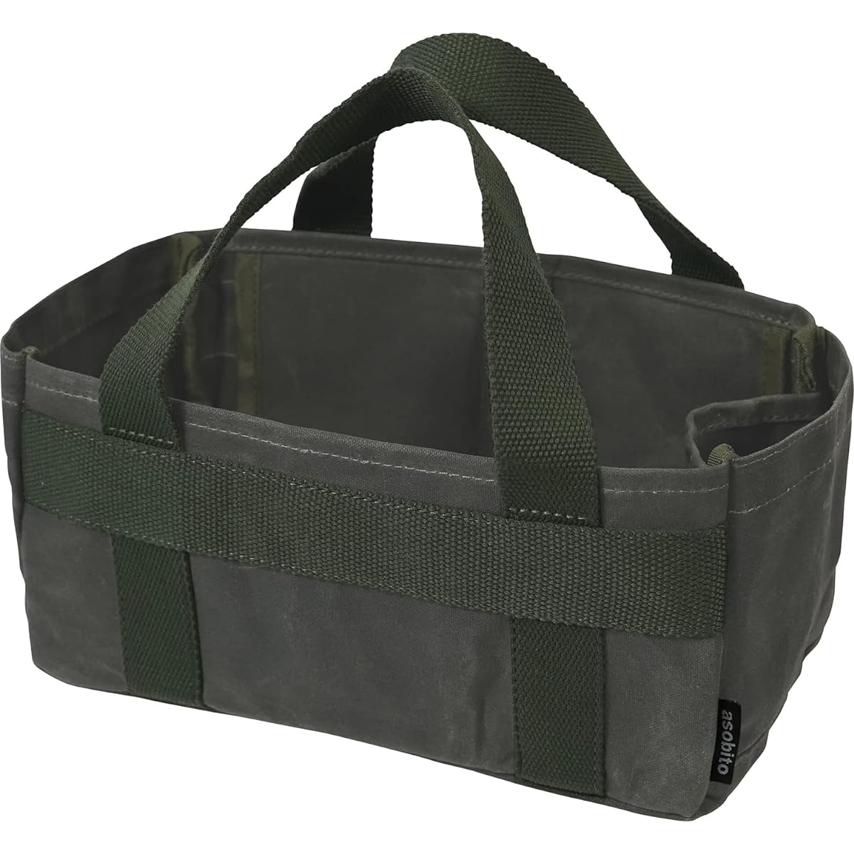 asobito Tool Bag, Olive Storage Case, Storage Bag, Waterproof, 100% Natural Materials, Cotton Canvas Case, Authenticity, Comes with Flap, Peg, Seasoning, Coffee Set, Camping, Outdoor, Kitchen ab-053OD