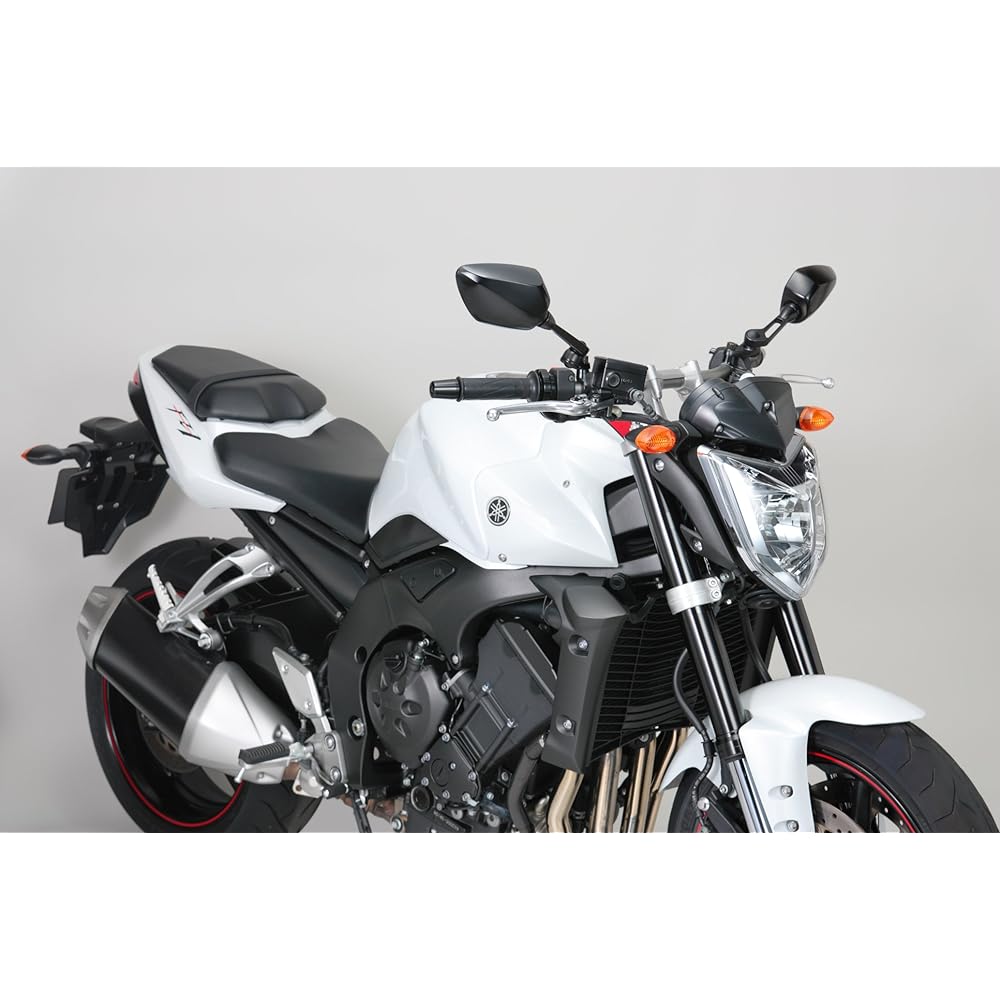 TANAX Motorcycle Mirror Napoleon Shark Mirror Aluminum Mirror Set of 2 Left and Right (With Forward and Reverse Threaded Bolts) 10mm Black AOS-104-BB