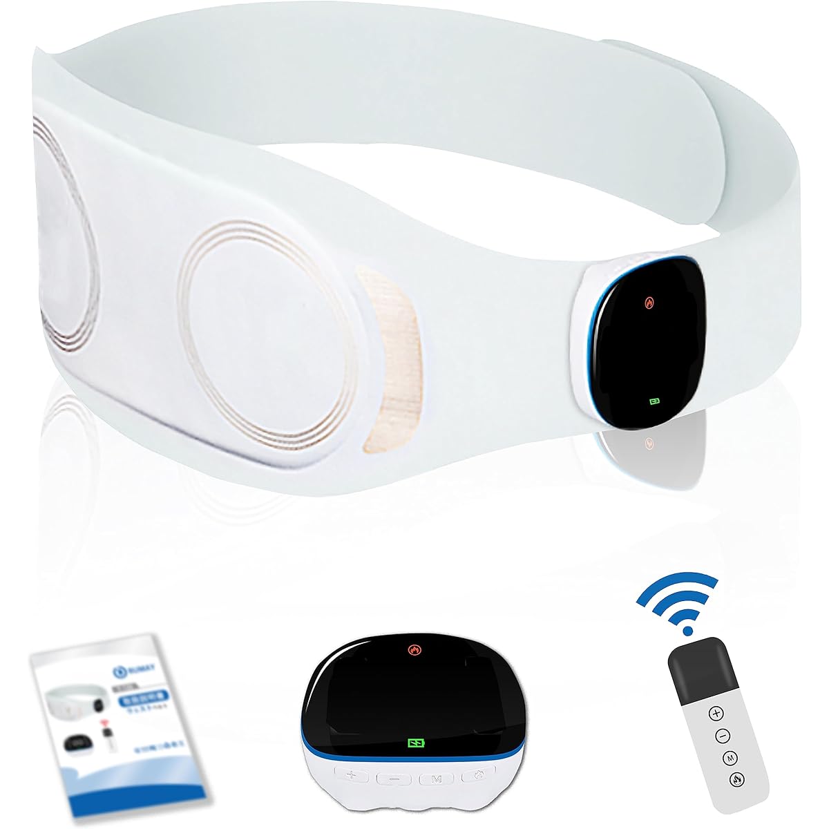 RUMAY Waist EMS Heating Waist Belt Waist Support Micro Current Care 8 Types Modes 4 Level Heater 19 Levels Cordless Home Stretcher Cold Protection Father's Day Father Mother Birthday Present Women Men EMS Equipment EMS Vibration LCD Display Type-C Rechar