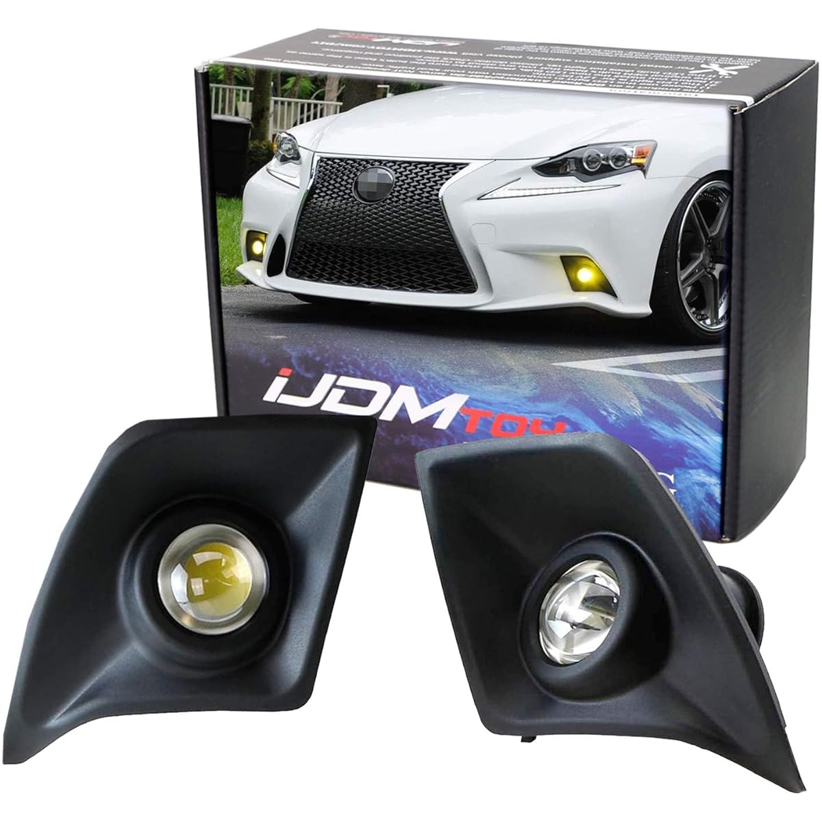 IJDMTOY Gold Yellow Projector Lens LED Foglight 2014-2016 Lexus IS F-Sport (IS200T IS300 IS300 IS350) Supports 2500K 15W High Power LED Emitter