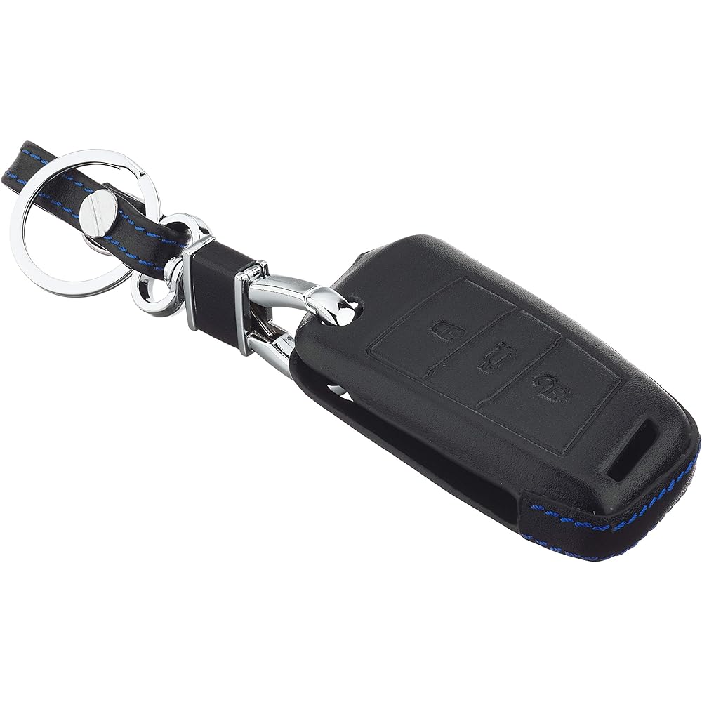 core OBJ Leather Key Cover for Volkswagen Blue Stitch Golf7 GTI / Golf7 R / Golf7.5 GTI / Golf7.5 R LE-GT-003