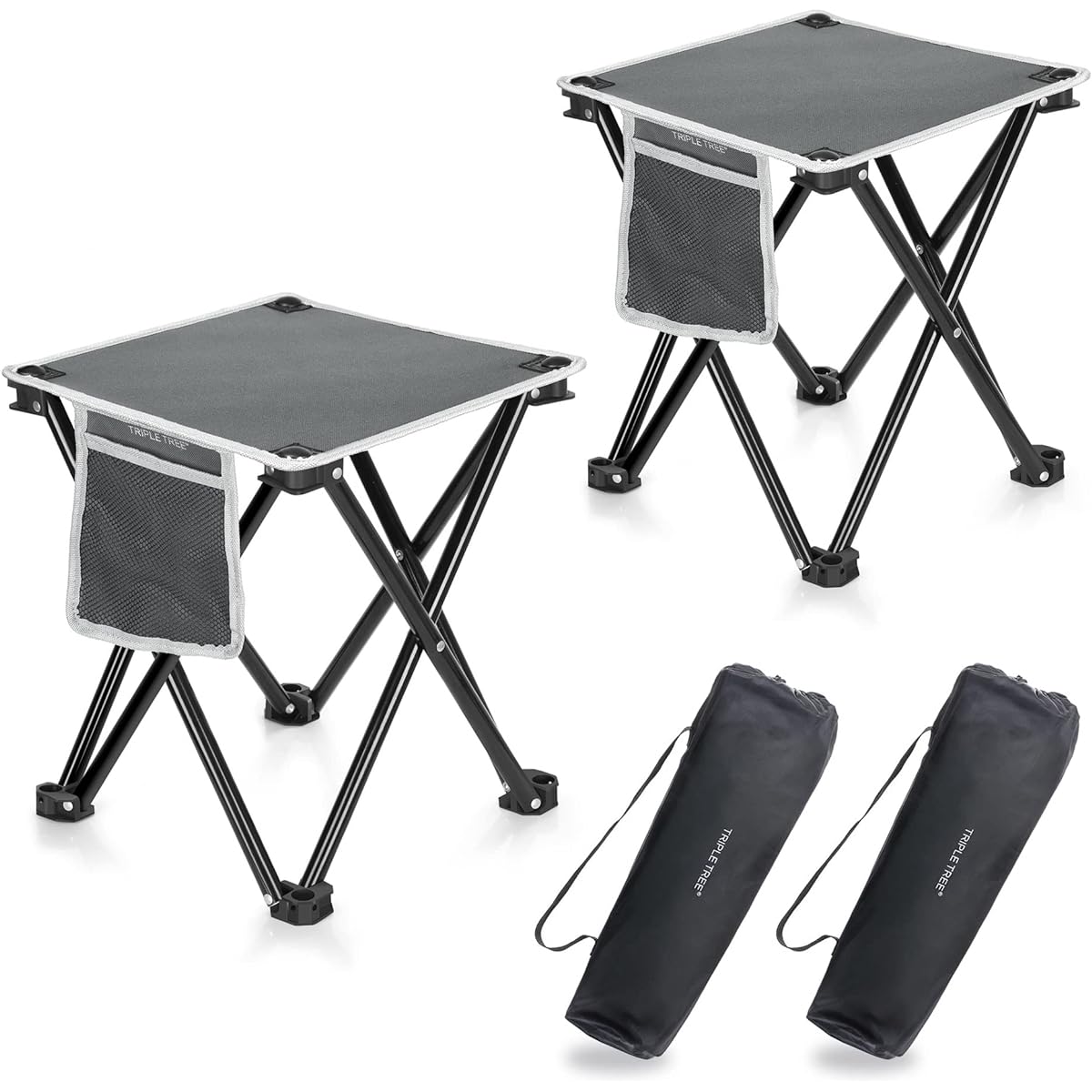 Outdoor Chair, Folding Chair, 2 Chairs [Load Capacity 182kg] Ultra Lightweight, Camping Chair, Leisure Chair, Chair, Compact, Cherry Blossom Viewing, Change, Storage Bag Included, Convenient to Carry