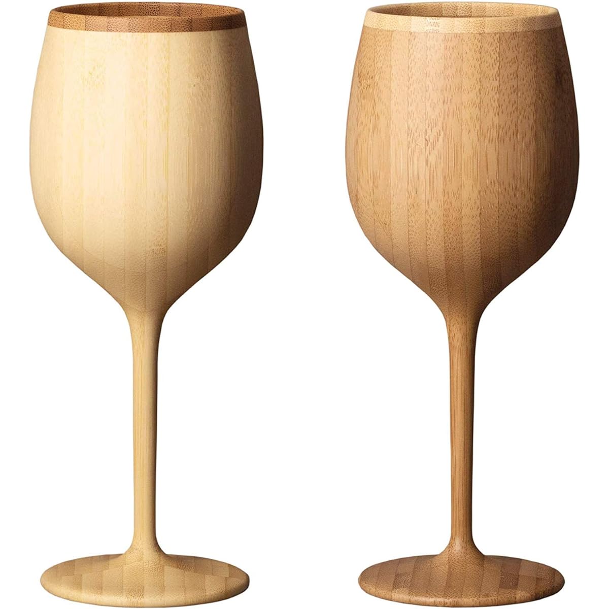 RIVERET Wine Glass Bordeaux 270ml Pair Set Bamboo Dishwasher Safe White/Brown RV-122WB