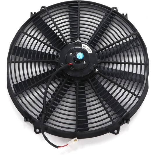 Universal Radiator Fan 16 Inch Universal Electric Radiator Cooling Fan 24V 120W Push Pull Reversible Fan Motor for Car Truck RV