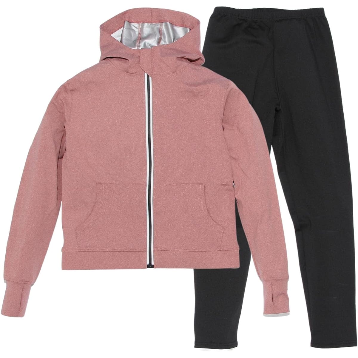 [Mie-Mie] Women's Sauna Suit, Washable, Sportswear, Top and Bottom Set, Large Size, Running Wear, Weight Loss, Heavy Sweating