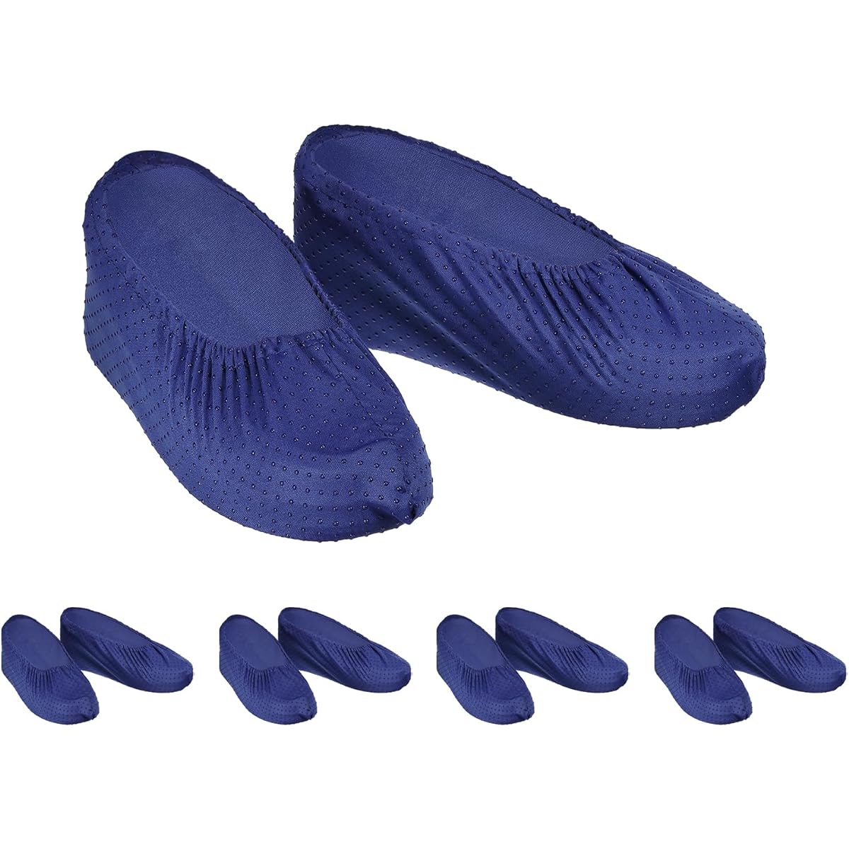 PATIKIL Shoe Covers 5 Pairs Reusable Anti-Slip Shoe Protector Covers Washable Soft Thick Shoe Covers for Indoor Lab Home Blue