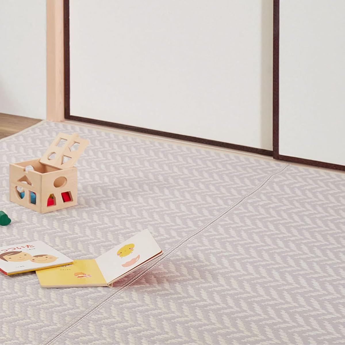 Hagiwara Washable Rush Style Carpet Purple Edo Room 10 Tatami Approx. 348X440cm "Pass Rush" Rug Flower Mat Children's Room Pet Protection Pastel Color