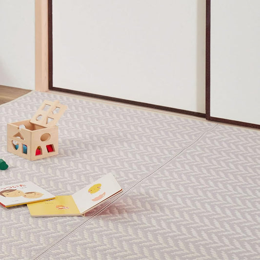 Hagiwara Washable Rush Style Carpet Purple Edo Room 10 Tatami Approx. 348X440cm "Pass Rush" Rug Flower Mat Children's Room Pet Protection Pastel Color