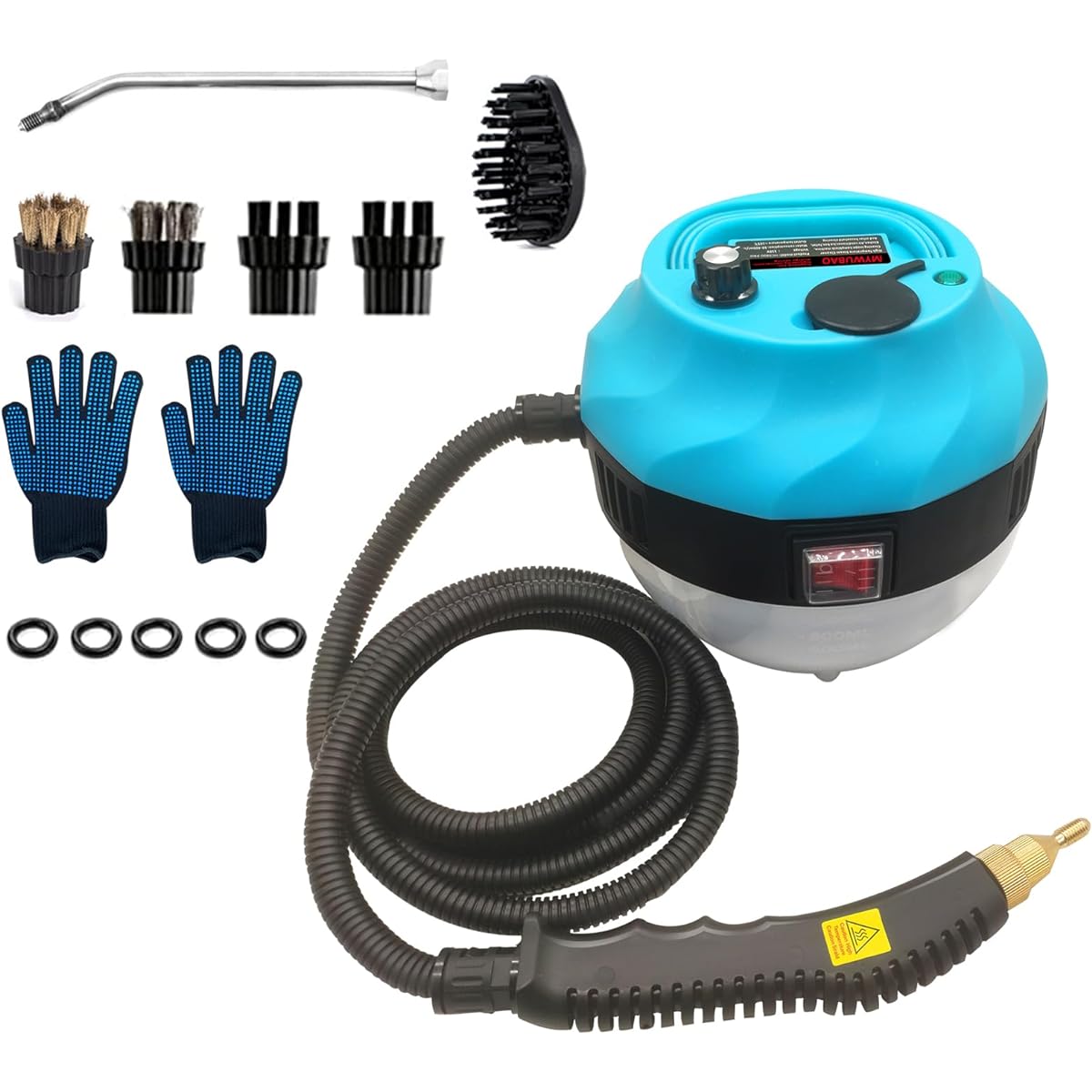 COSSIFTW High Temperature Washer Steam Cleaner High Temperature Cleaner Quick Start High Temperature Steam Deodorant High Pressure Steam Cleaner Large Capacity Aquarium. The 8-piece set of accessories is suitable for floors/kitchens/stoves/car washes/net