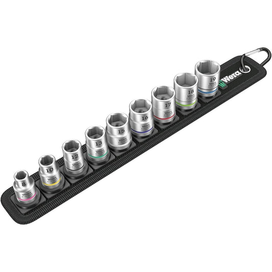 Wera 05003973001 | Socket Belt Set Zyklop B 4 3/8" Insert 9 Piece Set [Regular Japanese Import Product]