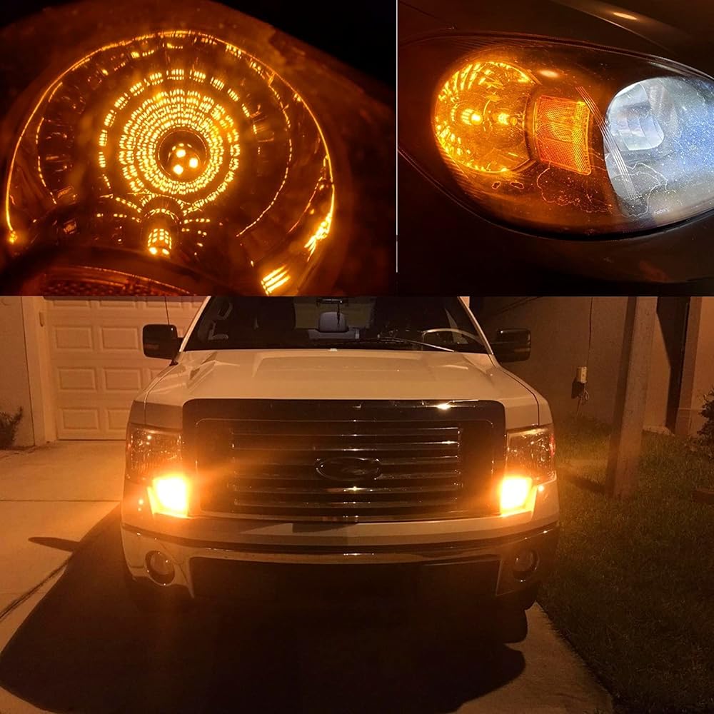 Alla Lighting 39-SMD 7443 7440 T20 High Power 2835 Chipset Xtremely Super Bright Amber Yellow LED Bulb Light