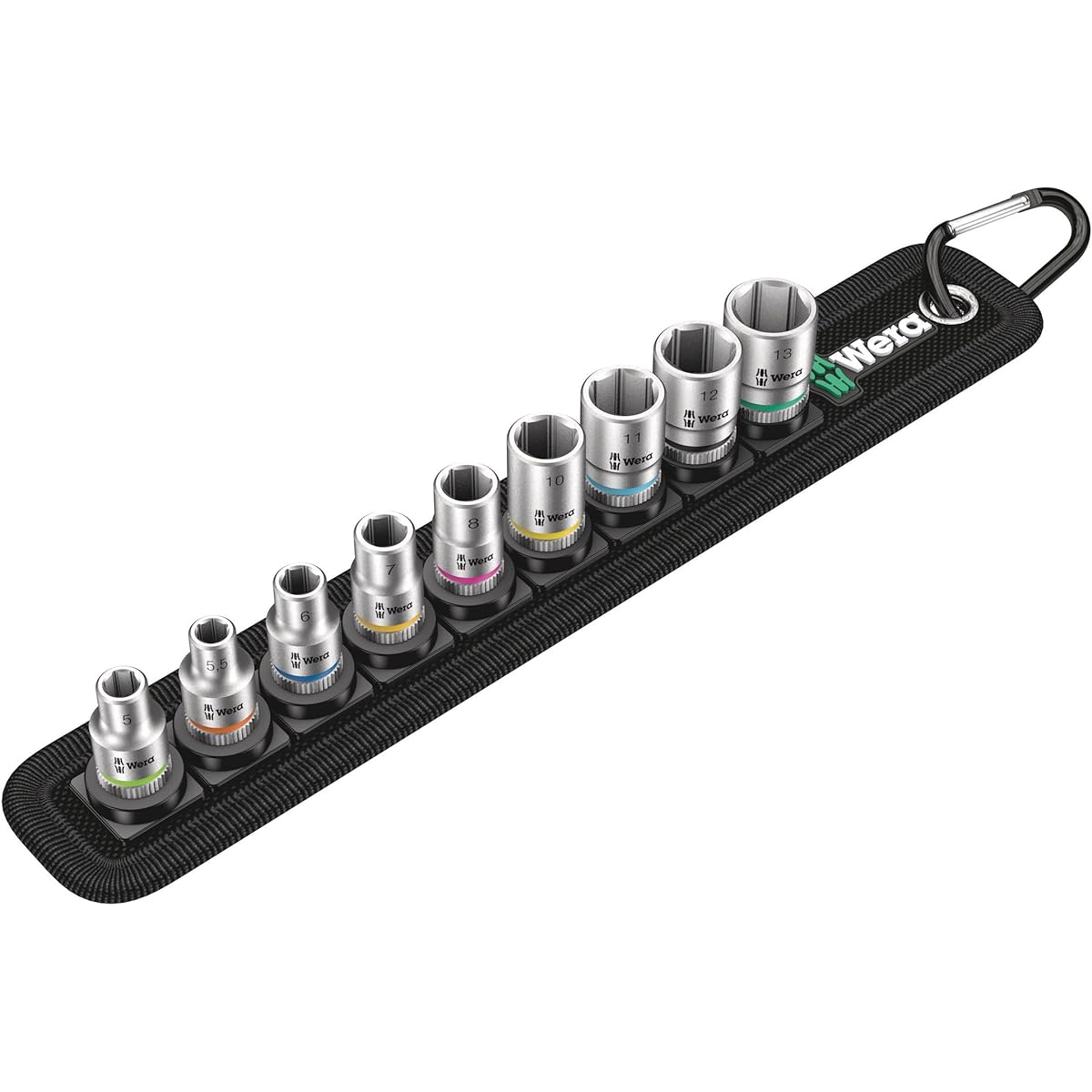Wera 05003883001 | Zyklop Socket Set Belt 4 Drive 6mm 9 Pieces [Regular Japanese Import Product]