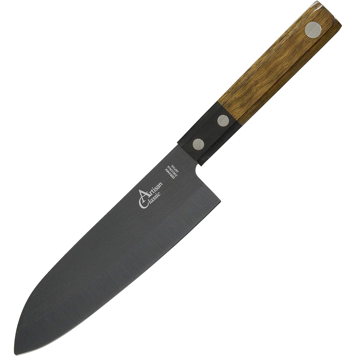 Tosa Knives Knife Artisan Santoku Knife Ceramic Octa Black 155mm