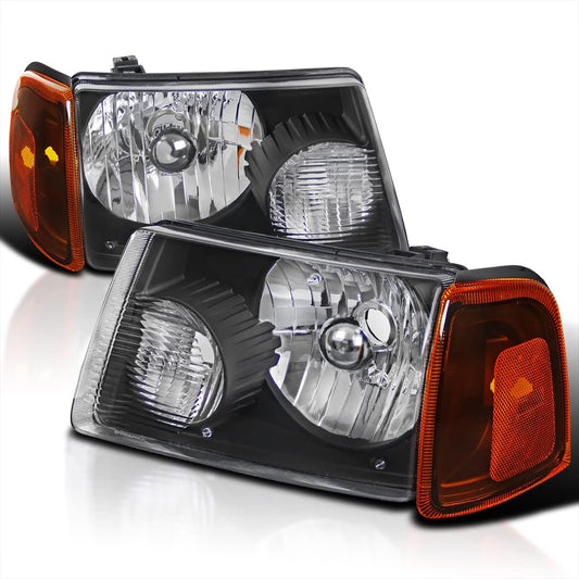 SPEC-D TUNING 2LCLH-RAN01JM-RS Ford Ranger Euro Diamond Black Headlight Amber Corner Lamp