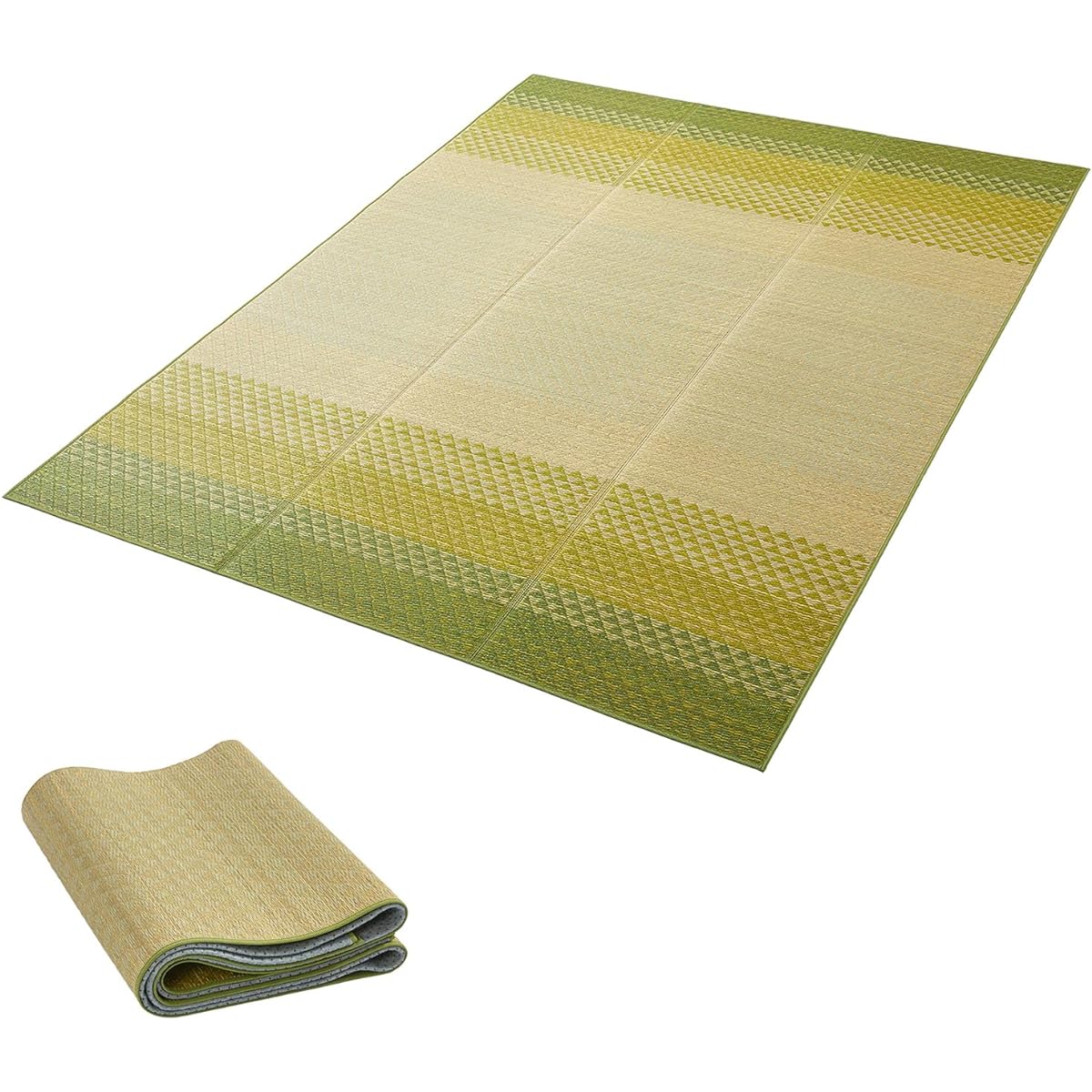 Igusa Rug Carpet Flower Mat 180x240cm Anti-slip Backing Japanese Style Modern Stylish Pattern Weaving Green Gradient Flooring Japanese Room Indoor Refreshing Deodorizing Mildew Resistant
