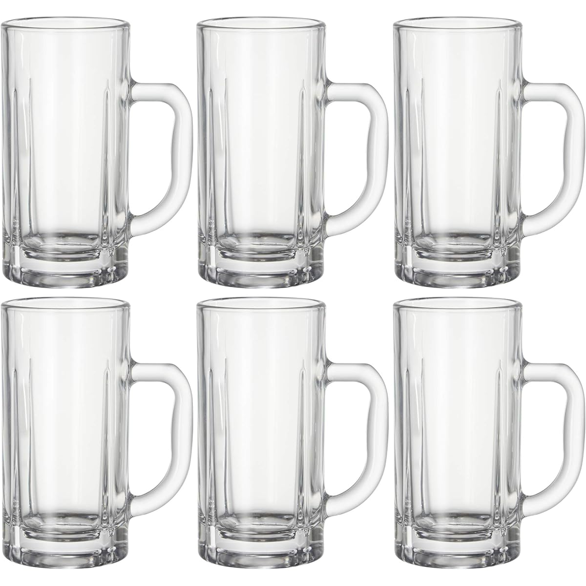 Toyo Sasaki Glass Beer Mug 340ml Made in Japan Dishwasher Safe 55483 Set of 6