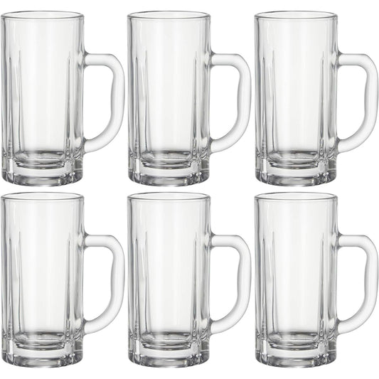 Toyo Sasaki Glass Beer Mug 340ml Made in Japan Dishwasher Safe 55483 Set of 6