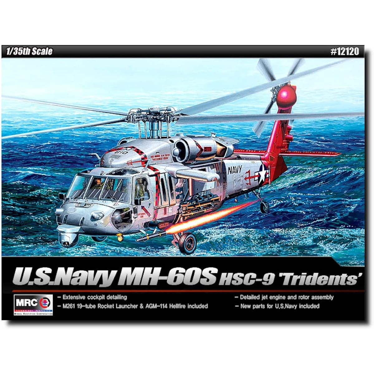 GSI Creos Academy 1/35 USN MH-60S Nighthawk "HSC-9 Troubleshooter" Plastic Model