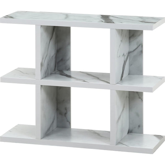 Fuji Boeki Open Rack Shelf 3 Tiers Width 90 x Depth 31 x Height 73.5 cm Marble Style Storage Shelf Display Rack Assembly Product FUGA 59270