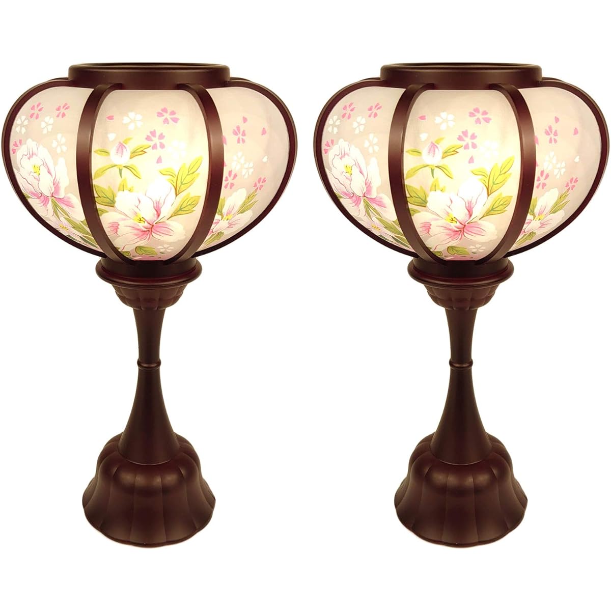 Urushi Products Honoka 1 Pair Bon Lanterns Mini Obon Lanterns Spiritual Lights Cordless Height 27cm Width 14cm Compact Cute Hanging Lanterns Obon Supplies