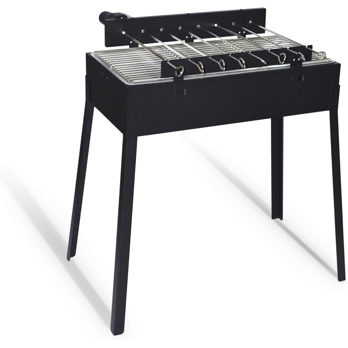 Ultra Natura Mangal Skewers Barbecue Grill, Automatic Skewer Rotation, Foldable, Set of 8 Skewers, For Camping and Outdoor Use
