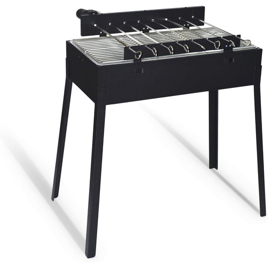 Ultra Natura Mangal Skewers Barbecue Grill, Automatic Skewer Rotation, Foldable, Set of 8 Skewers, For Camping and Outdoor Use